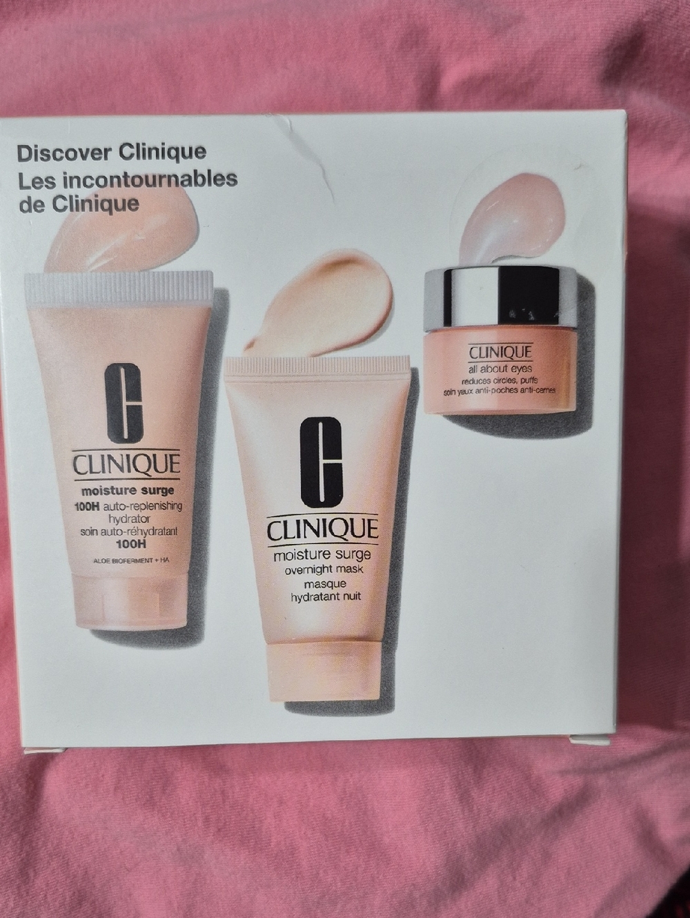 Clinique Moisture Surge Trio in Soft Pink and Silver